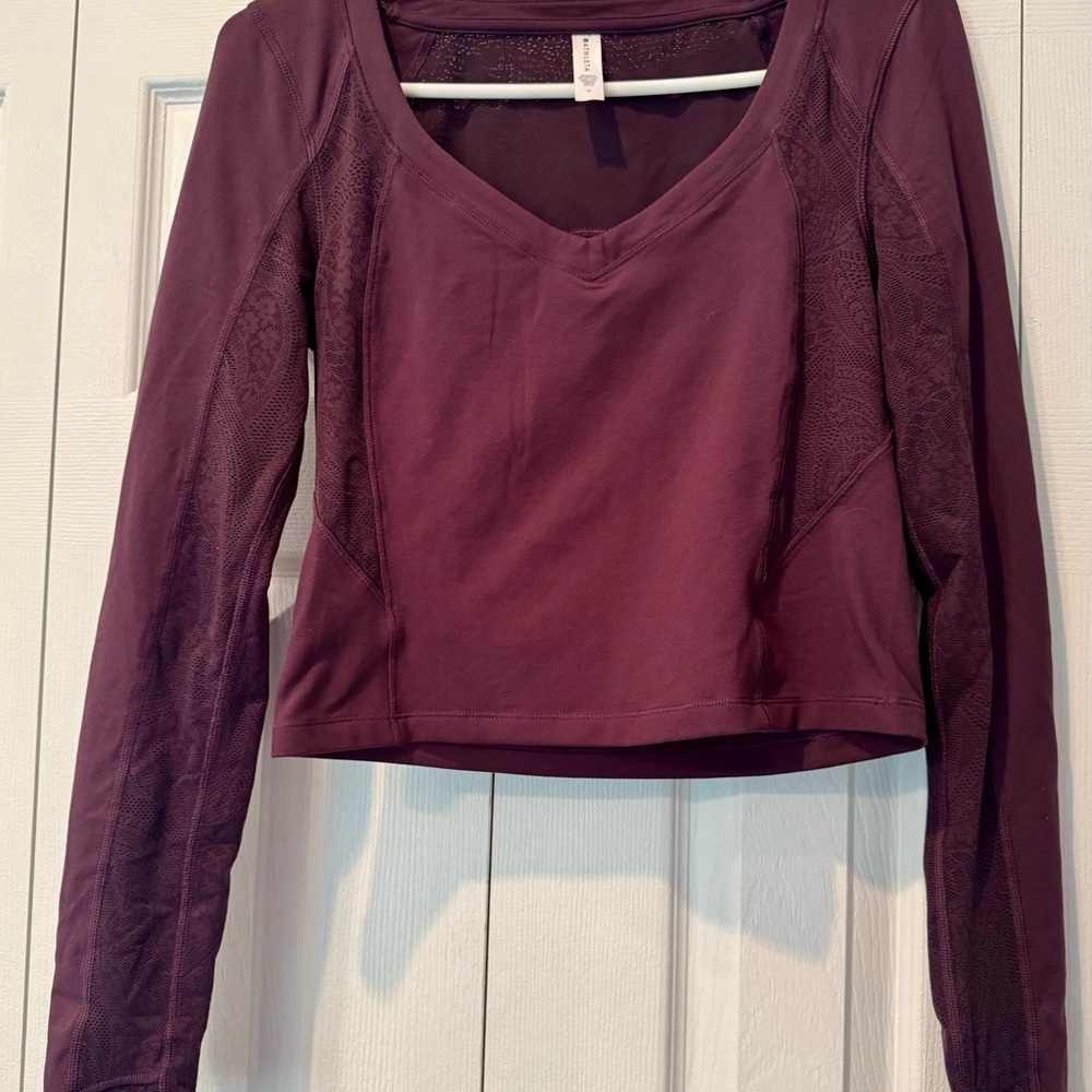 Women's Athleta Plum Cropped Long Sleeve Top